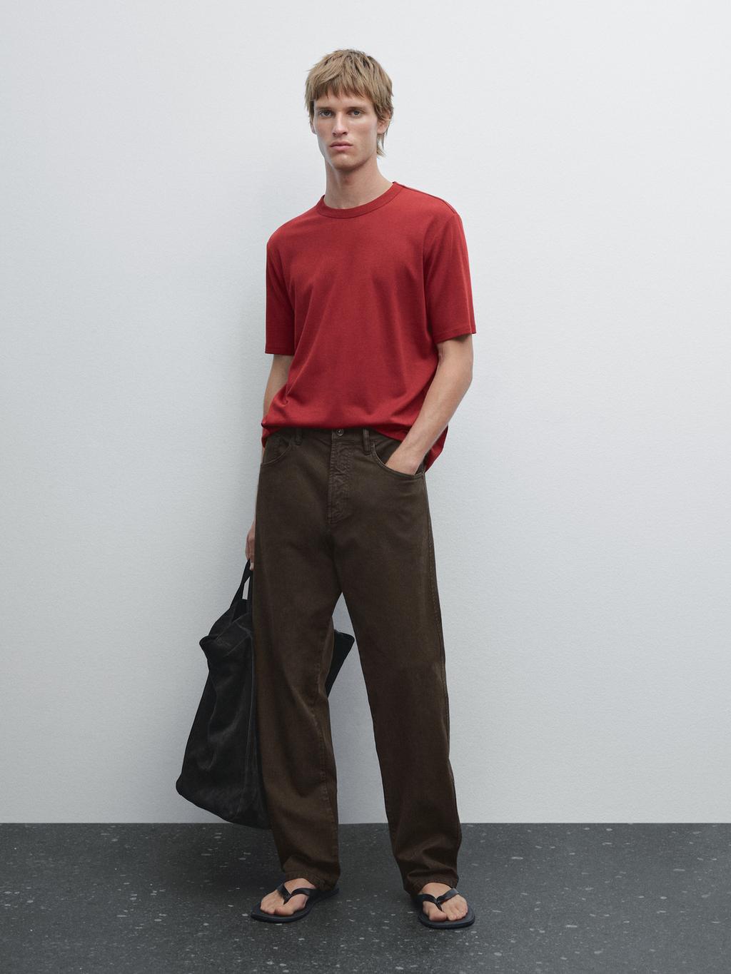 Short sleeve cotton blend T-shirt