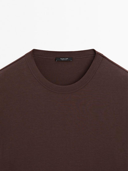 Short sleeve cotton blend T-shirt