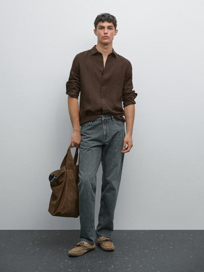 100% linen slim fit shirt