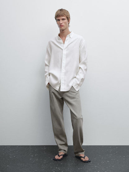100% linen regular fit shirt