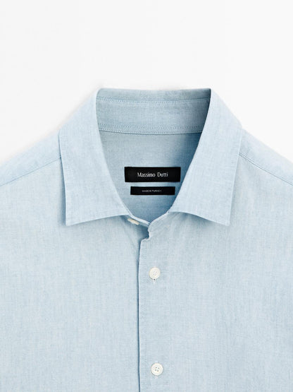 Denim slim-fit shirt