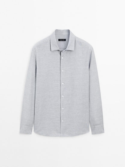Regular fit flecked shirt