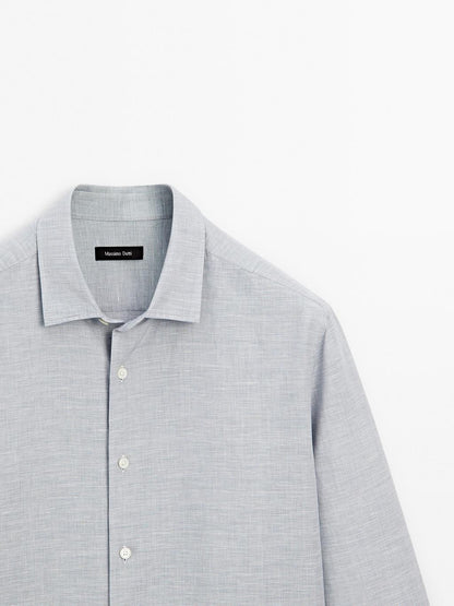 Regular fit flecked shirt