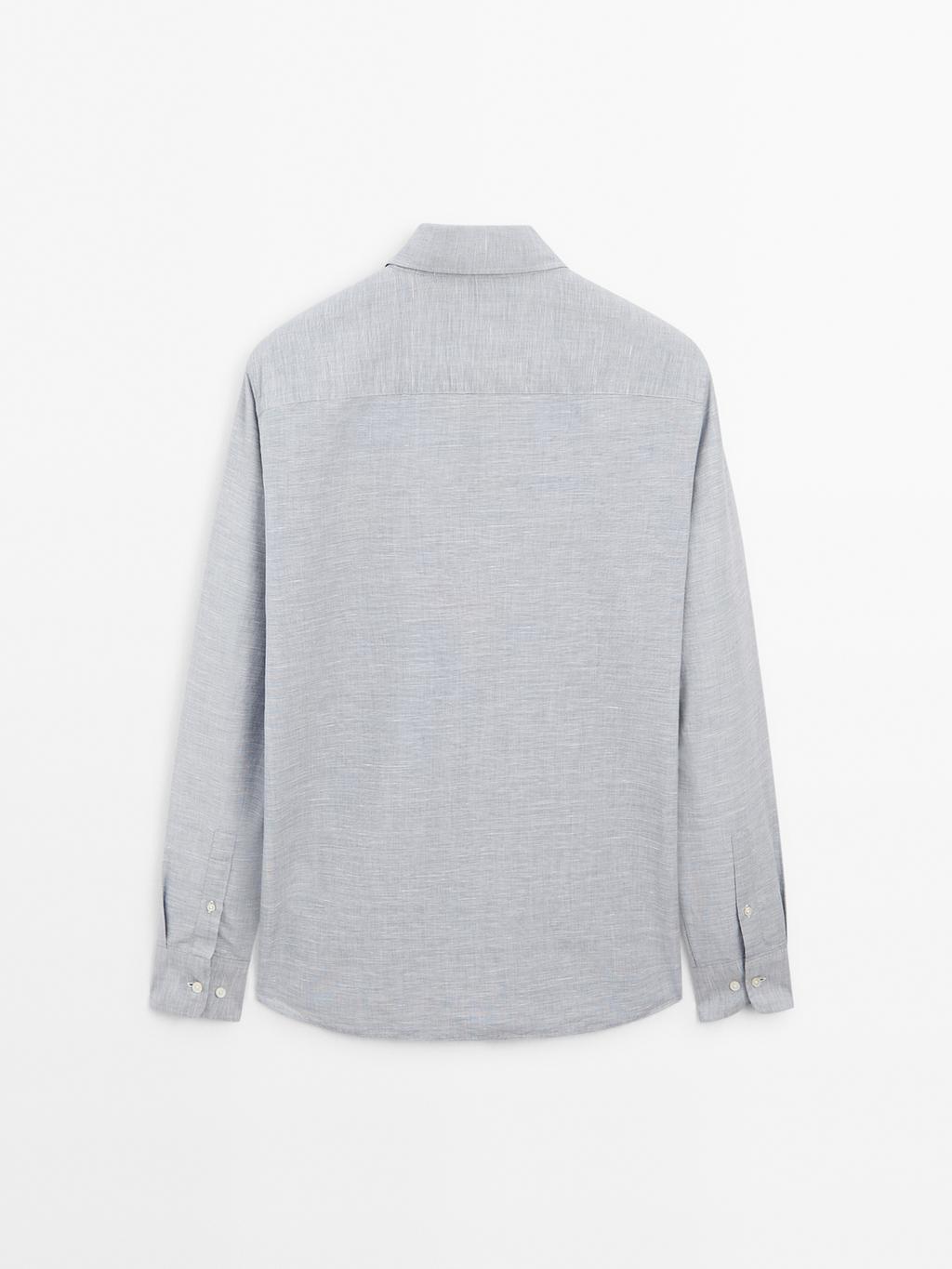 Regular fit flecked shirt