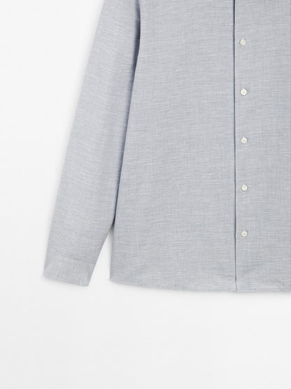 Regular fit flecked shirt
