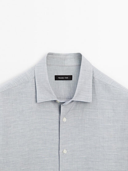 Regular fit flecked shirt