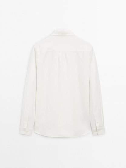 Regular fit linen blend shirt