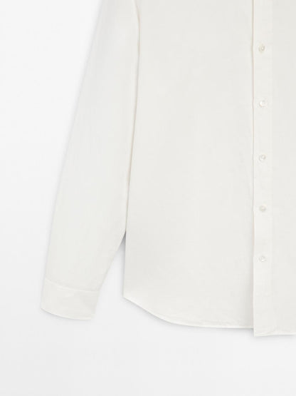 Regular fit linen blend shirt