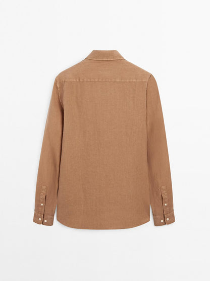 Regular fit shirt with maltinto finish