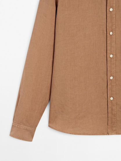 Regular fit shirt with maltinto finish