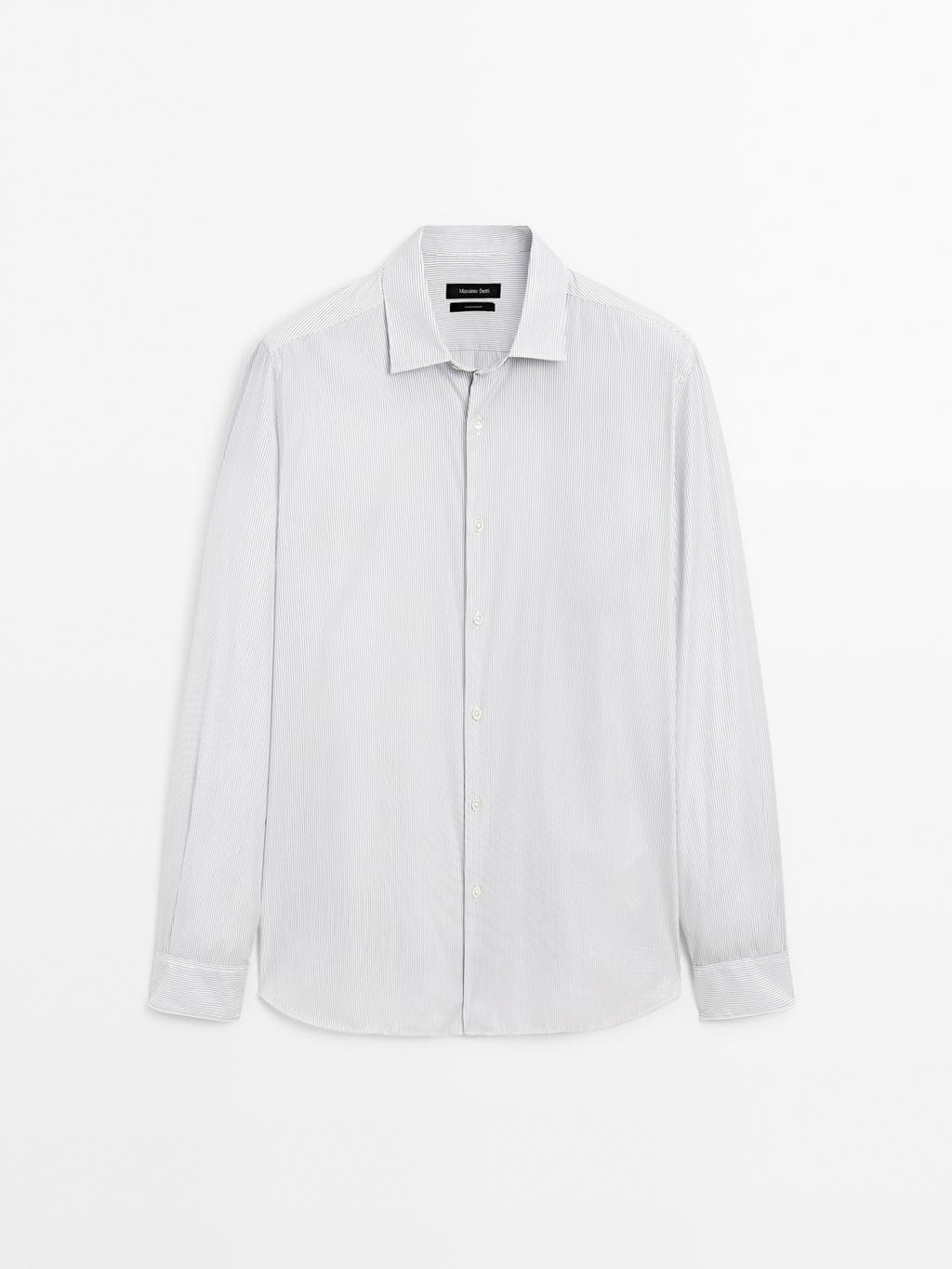 Regular fit micro-striped shirt