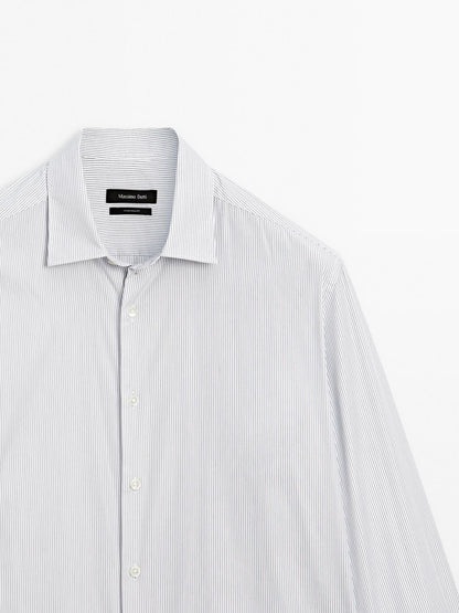 Regular fit micro-striped shirt