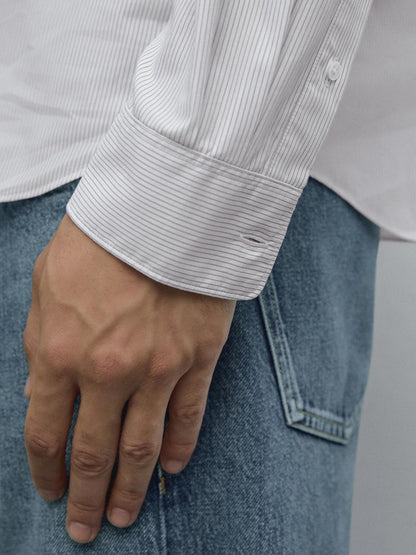 Regular fit micro-striped shirt