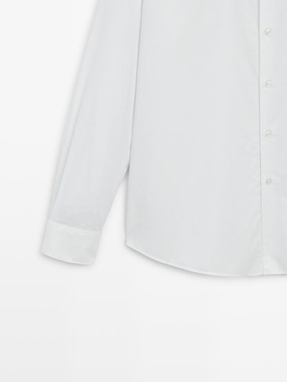 Slim fit twill melange shirt