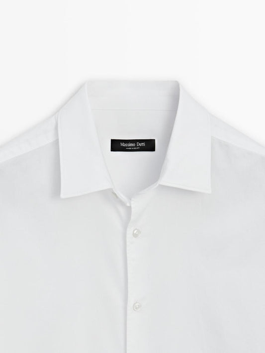 Slim fit twill melange shirt