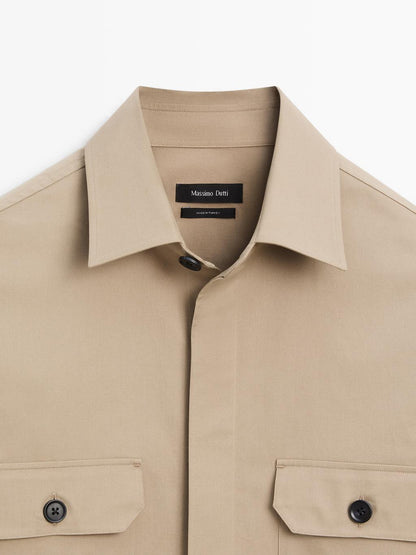 Cotton blend overshirt with pockets