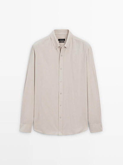 Regular fit needlecord shirt