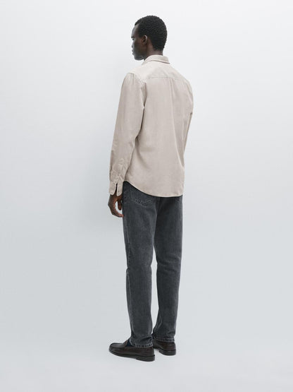 Regular fit needlecord shirt