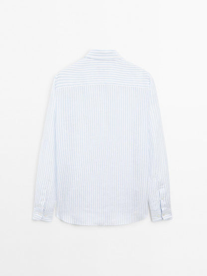 Slim fit 100% linen shirt
