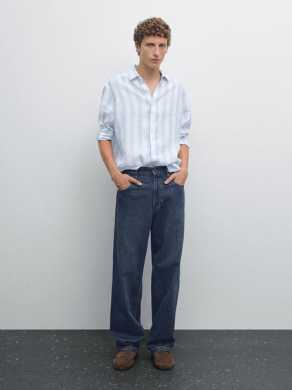 Regular fit wide stripe shirt