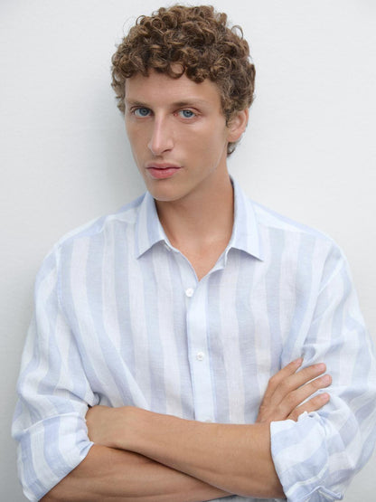 Regular fit wide stripe shirt