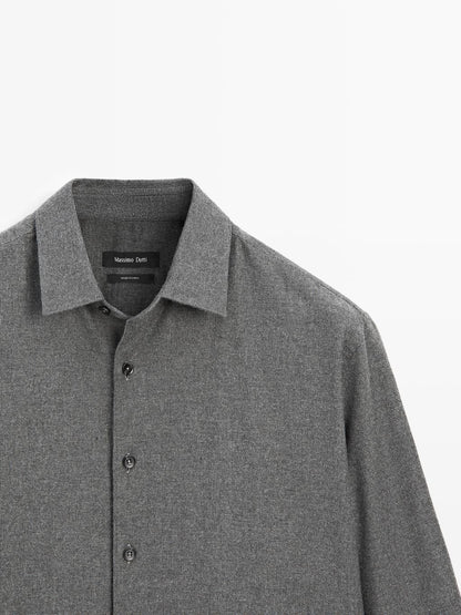 Regular fit check texture melange shirt