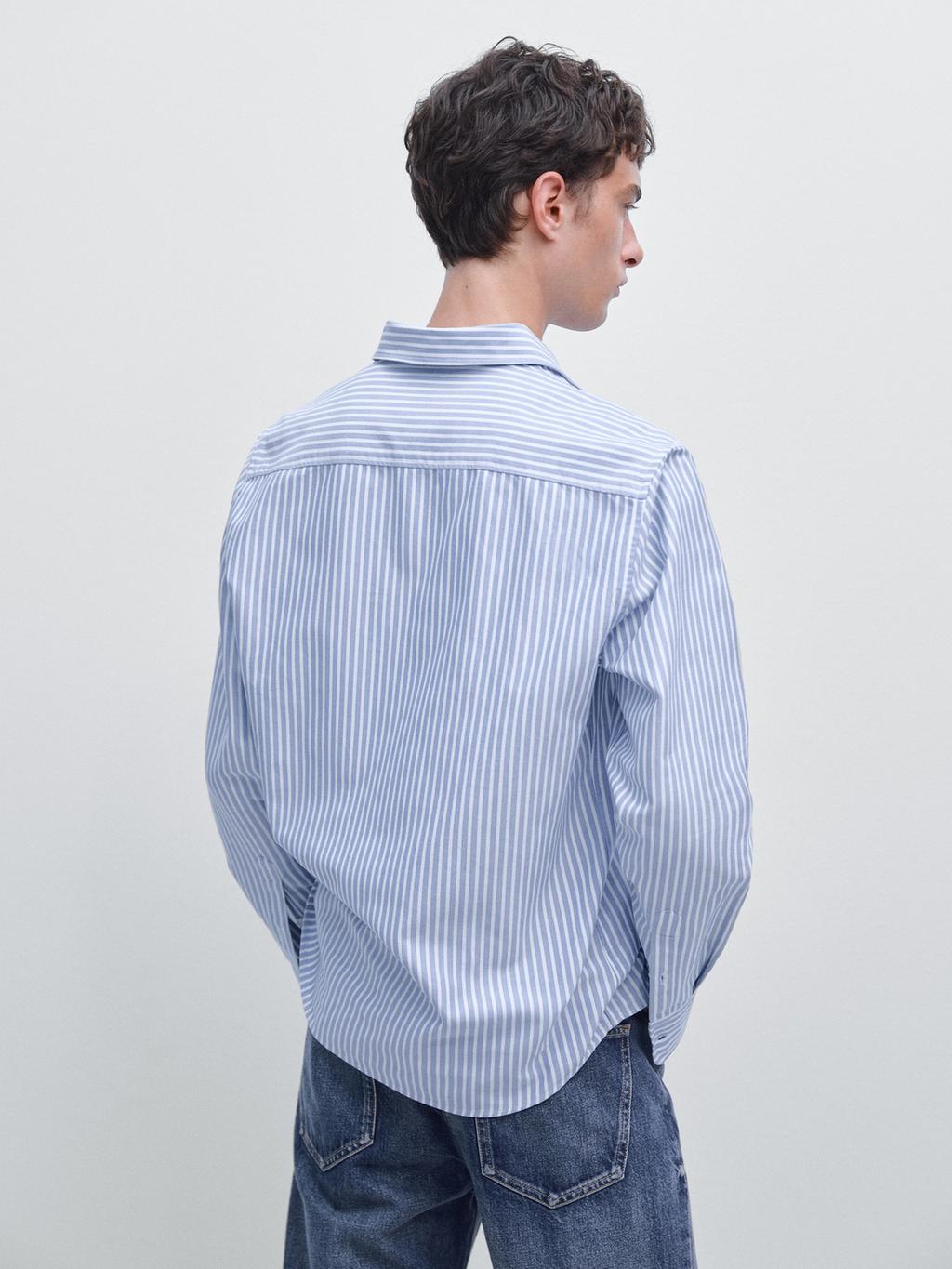 Regular-fit striped oxford shirt