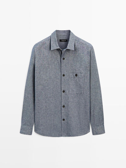 Melange overshirt with pocket