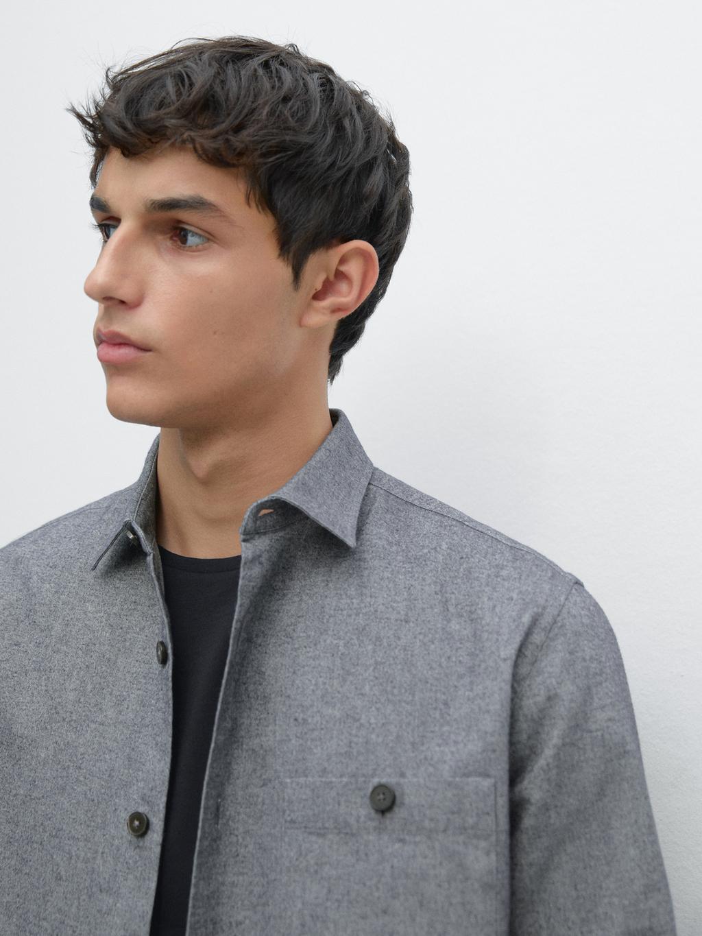 Melange overshirt with pocket