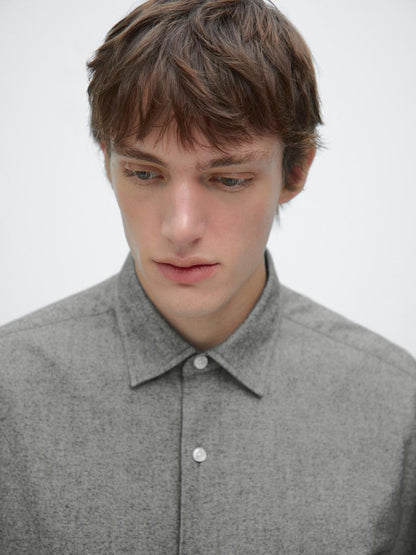 Regular fit melange Oxford shirt