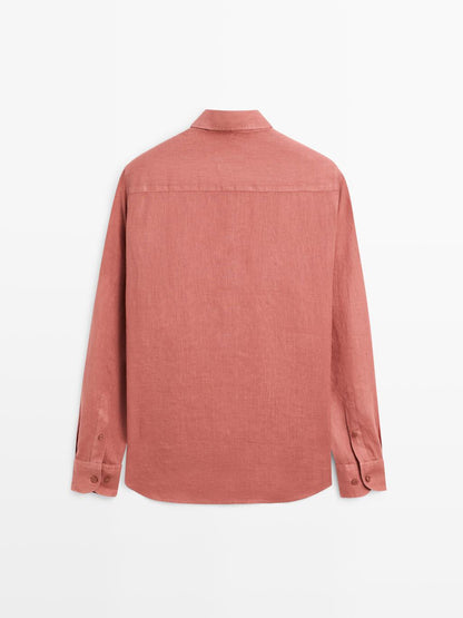 100% linen slim fit shirt