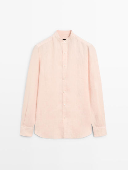 Slim fit stand collar shirt