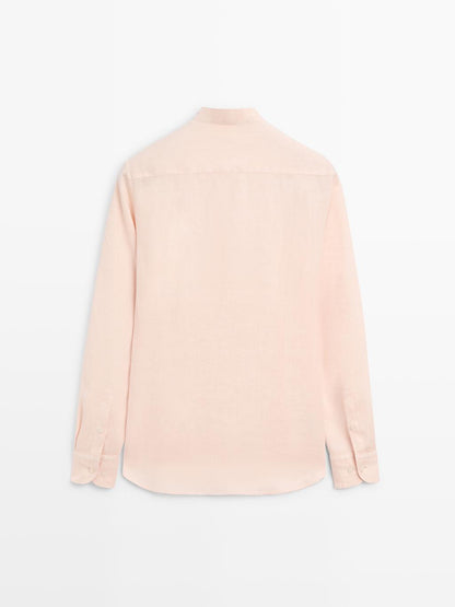 Slim fit stand collar shirt