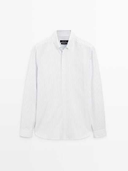 100% cotton regular fit striped shirt