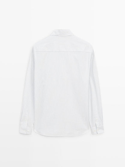 100% cotton regular fit striped shirt
