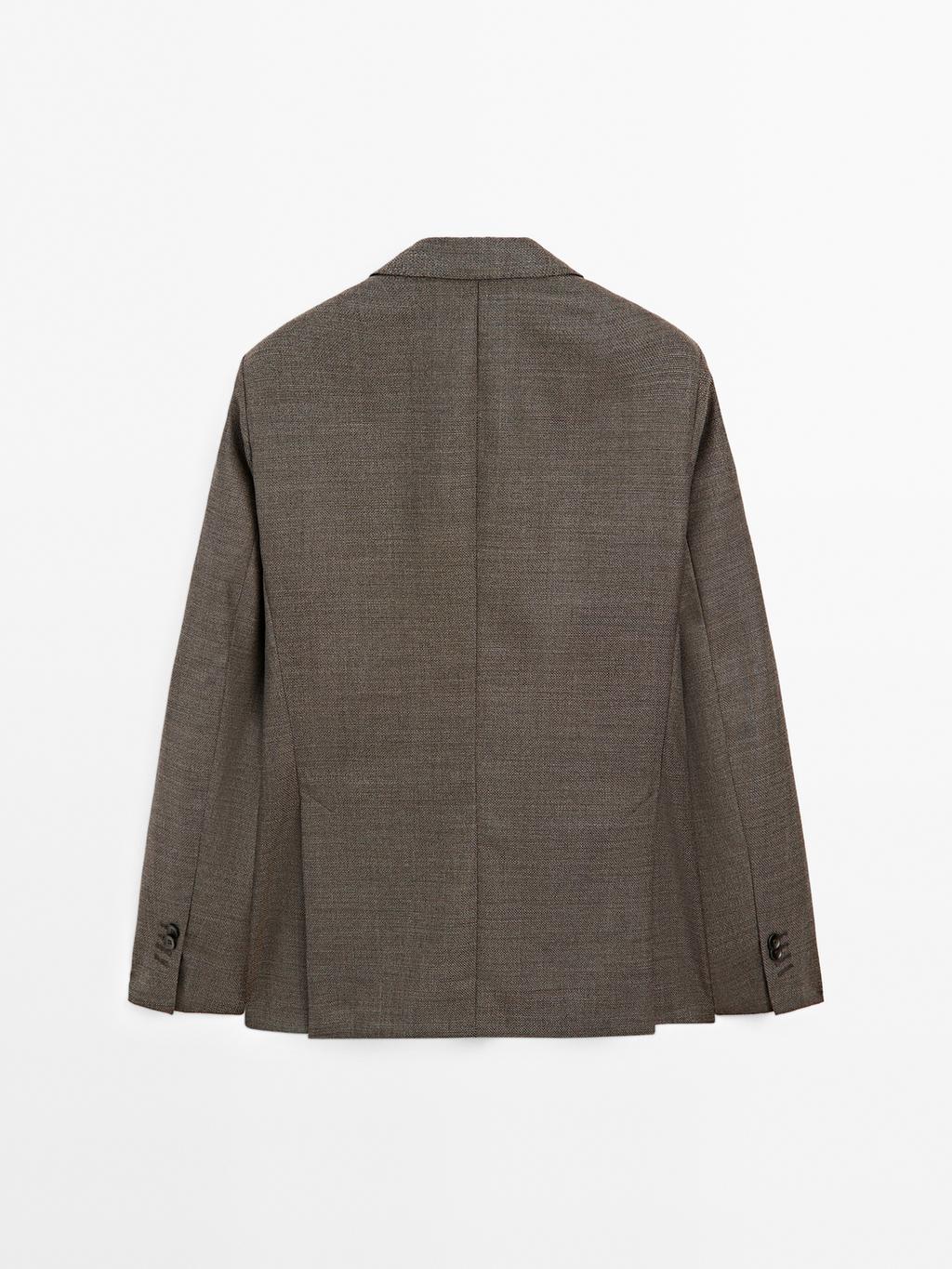 100% wool textured blazer