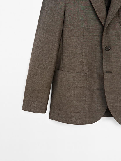 100% wool textured blazer
