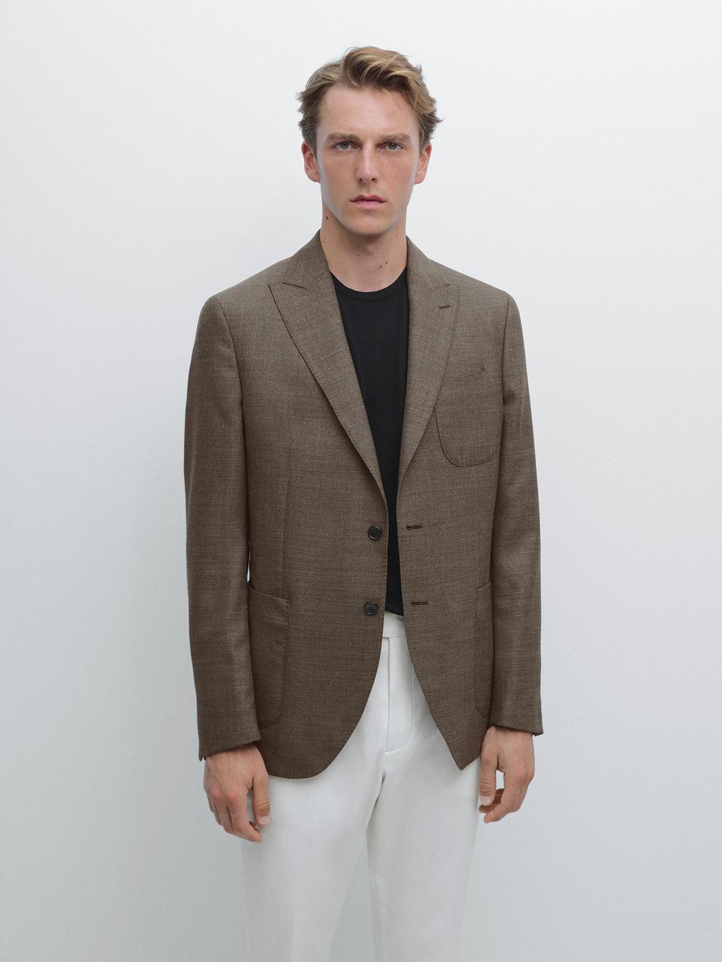 100% wool textured blazer
