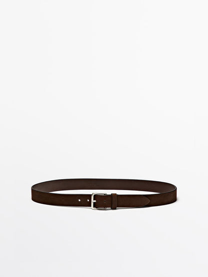 Distressed leather belt