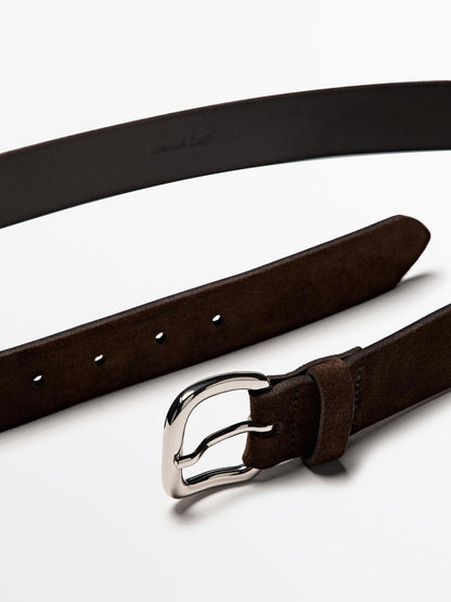 Plush nappa leather belt