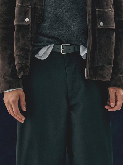 Nappa leather belt with square buckle