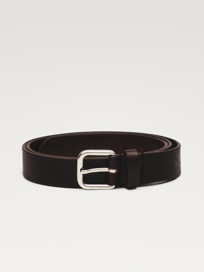 Nappa leather belt with square buckle