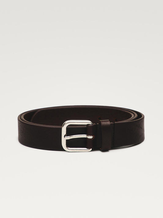 Nappa leather belt with square buckle