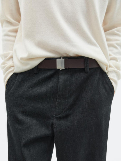 Nappa leather belt with buckle loop - LIMITED