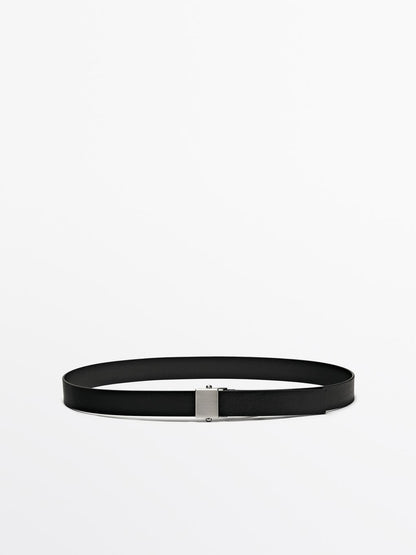 Nappa leather belt with buckle loop - LIMITED