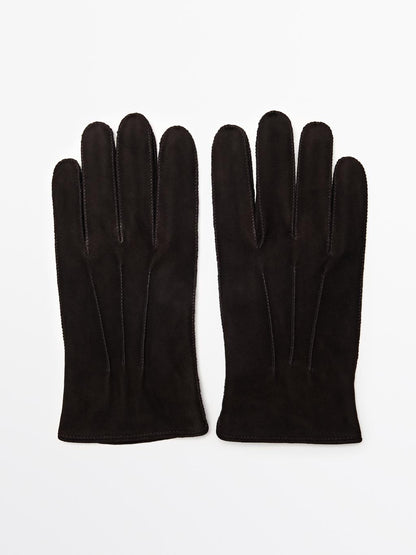 Goatskin gloves with suede finish