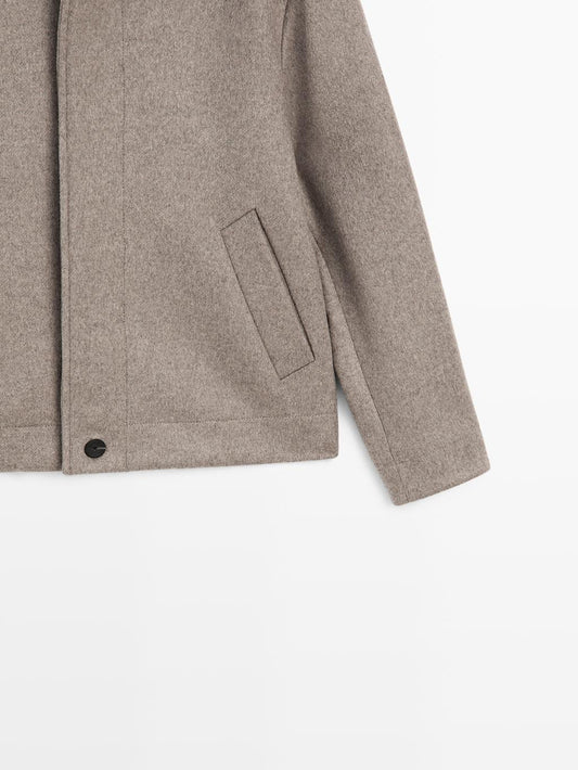Wool blend high neck jacket - LIMITED