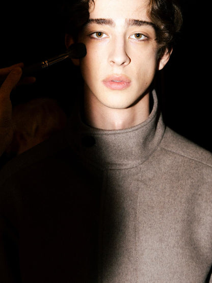 Wool blend high neck jacket - LIMITED