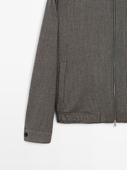 100% wool houndstooth jacket