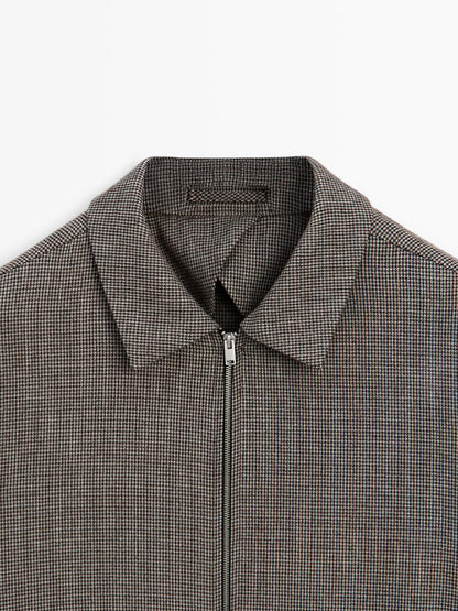 100% wool houndstooth jacket
